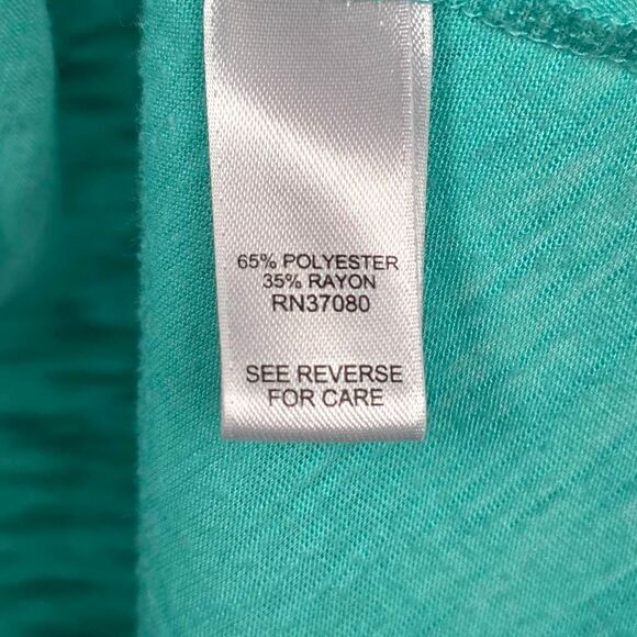 Cato Aqua Palm Tree Graphic Top Women’s XL - Picture 5 of 6